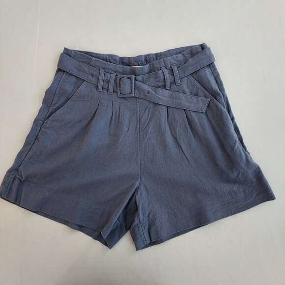 Abercrombie & Fitch Linen Blend High Waisted Belted Shorts Size Medium - Picture 1 of 10